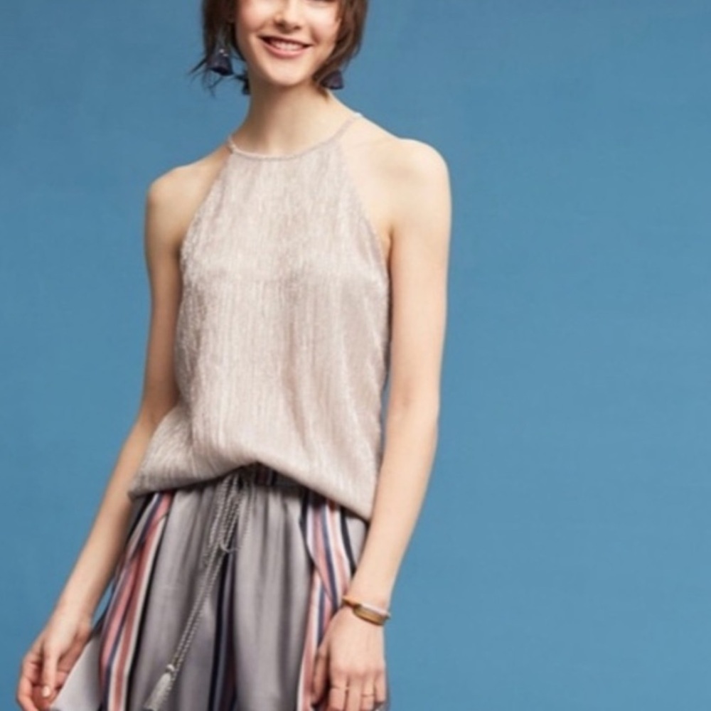 Anthropologie Maeve Waverly Shimmer Tank Top